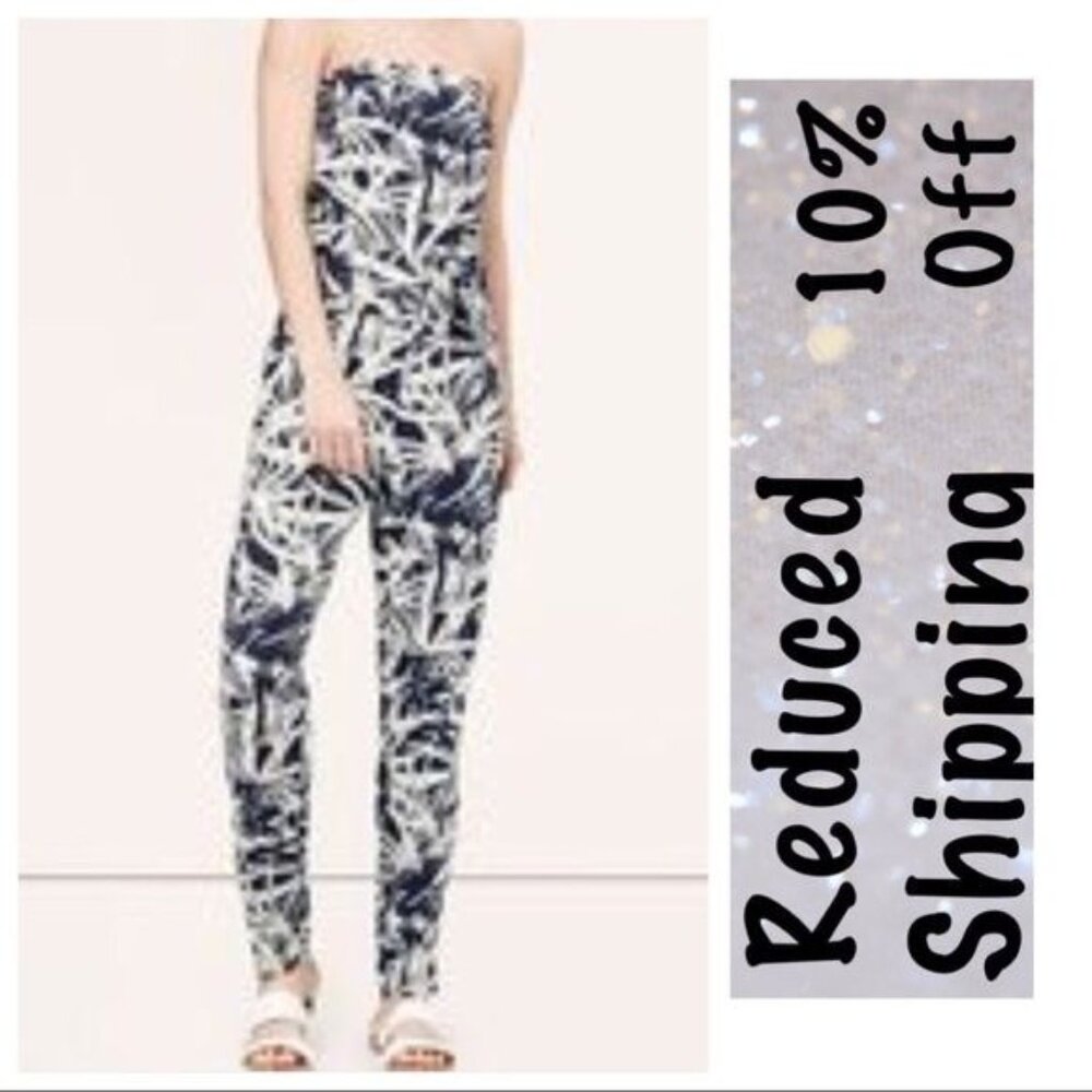 LOFT 4 Jungle fever palm leaf SXY jumpsuit EUC - Picture 2 of 5